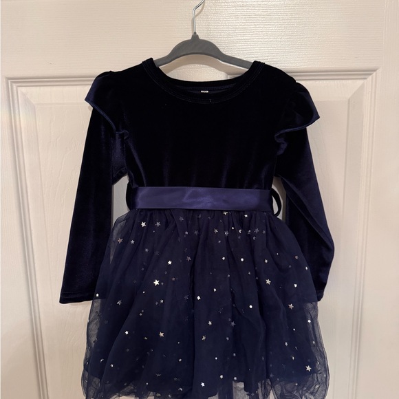 Other - Navy Blue Velvet Dress with Starry Tulle Skirt